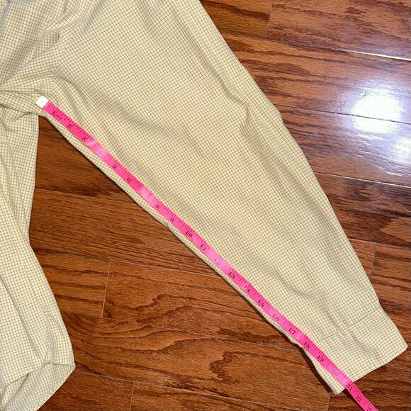 JCrew Micro Check Yellow Long Sleeve Cotton Button Down Shirt Size XL - Picture 13 of 13